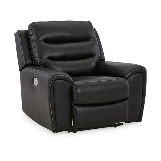 Fauteuil inclinable électrique Erine, appui-tête réglable, similicuir noir