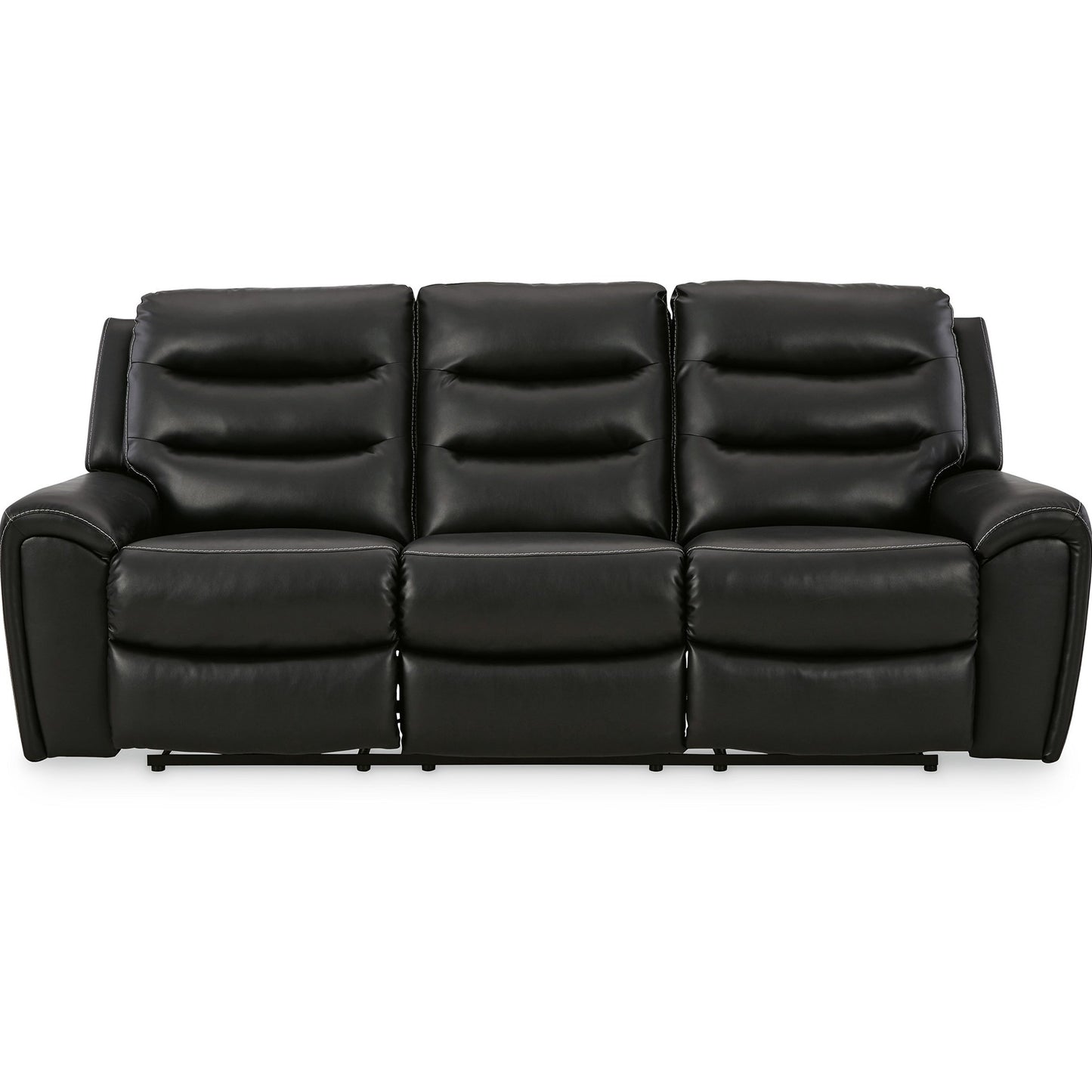 Canapé inclinable électrique Erine avec ports USB, similicuir noir 90 pouces