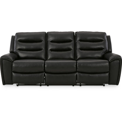 Canapé inclinable électrique Erine avec ports USB, similicuir noir 90 pouces