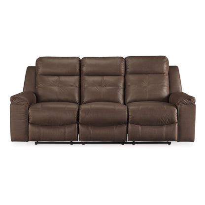 Canapé inclinable manuel Eslo, imitation daim polyester marron café, 223 cm