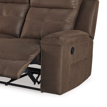 Canapé inclinable manuel Eslo, imitation daim polyester marron café, 223 cm