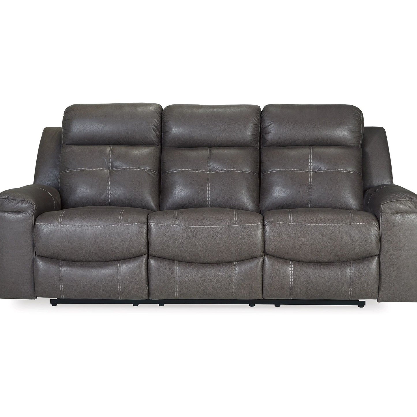 Canapé inclinable manuel Eslo, imitation daim polyester gris foncé, 223 cm