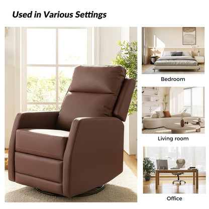 Fauteuil inclinable pivotant manuel Esteban en similicuir moderne avec dossier à oreilles, lot de 2