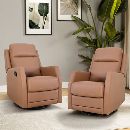 Fauteuil inclinable pivotant manuel Esteban en similicuir moderne avec dossier à oreilles, lot de 2