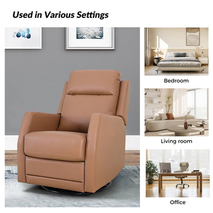 Fauteuil inclinable pivotant manuel Esteban en similicuir moderne avec dossier à oreilles, lot de 2