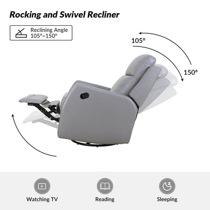 Fauteuil inclinable pivotant manuel Esteban en similicuir moderne avec dossier à oreilles, lot de 2