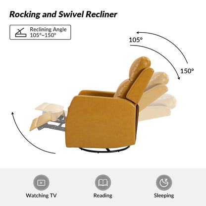 Fauteuil inclinable pivotant manuel Esteban en similicuir moderne avec dossier à oreilles, lot de 2