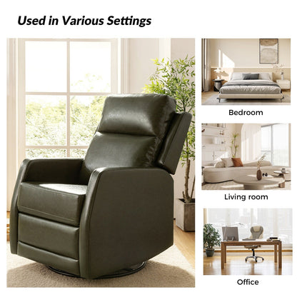 Fauteuil inclinable pivotant manuel Esteban en similicuir moderne avec dossier à oreilles, lot de 2