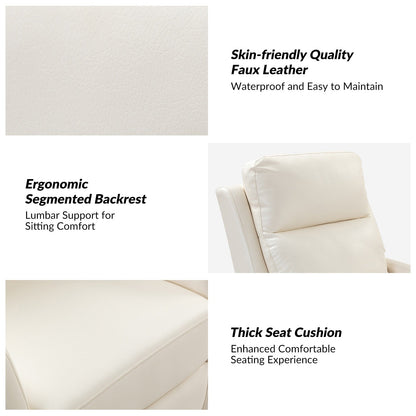 Fauteuil inclinable pivotant manuel Esteban en similicuir moderne avec dossier à oreilles, lot de 2