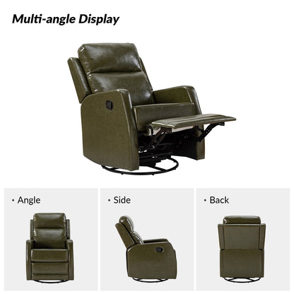 Fauteuil inclinable pivotant manuel Esteban en similicuir moderne avec dossier à oreilles, lot de 2