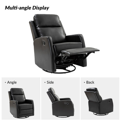 Fauteuil inclinable pivotant manuel Esteban en similicuir moderne avec dossier à oreilles, lot de 2