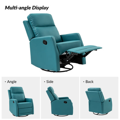 Fauteuil inclinable pivotant manuel Esteban en similicuir moderne avec dossier à oreilles, lot de 2