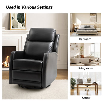 Fauteuil inclinable pivotant manuel Esteban en similicuir moderne avec dossier à oreilles, lot de 2