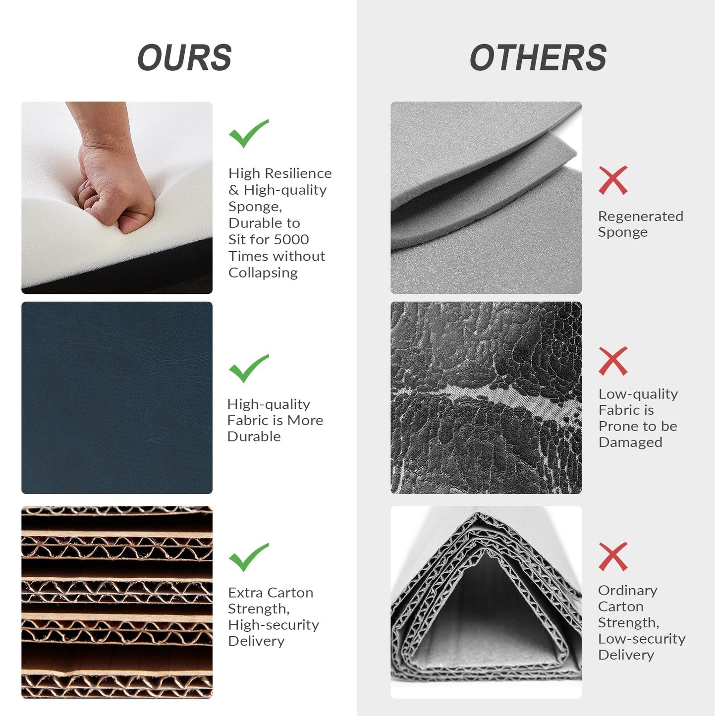 Fauteuil inclinable pivotant manuel en similicuir moderne Esteban avec dossier à oreilles