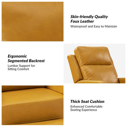 Fauteuil inclinable pivotant manuel en similicuir moderne Esteban avec dossier à oreilles