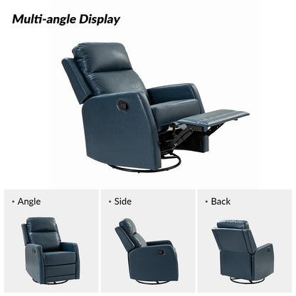 Fauteuil inclinable pivotant manuel en similicuir moderne Esteban avec dossier à oreilles