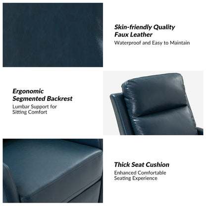 Fauteuil inclinable pivotant manuel en similicuir moderne Esteban avec dossier à oreilles