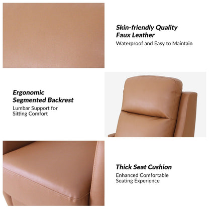 Fauteuil inclinable pivotant manuel en similicuir moderne Esteban avec dossier à oreilles