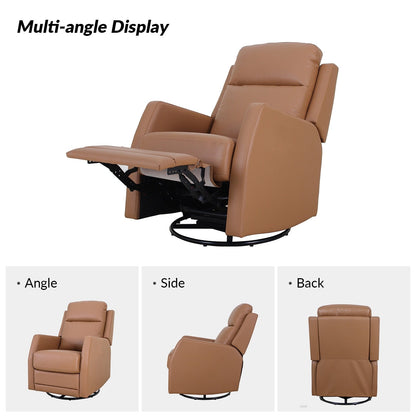 Fauteuil inclinable pivotant manuel en similicuir moderne Esteban avec dossier à oreilles