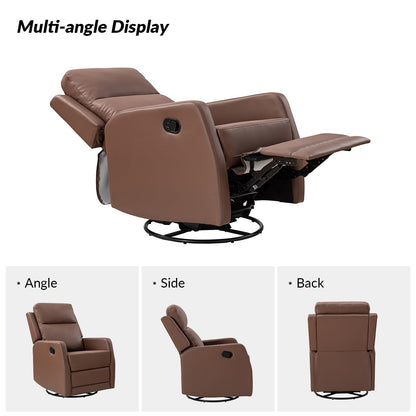 Fauteuil inclinable pivotant manuel en similicuir moderne Esteban avec dossier à oreilles