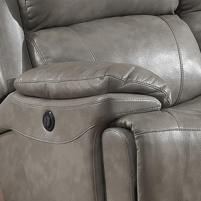 Canapé inclinable électrique contemporain en cuir italien gris Estella