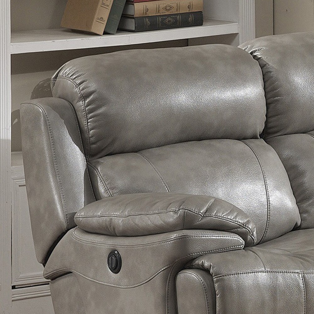 Canapé inclinable électrique contemporain en cuir italien gris Estella