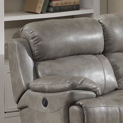 Canapé inclinable électrique contemporain en cuir italien gris Estella