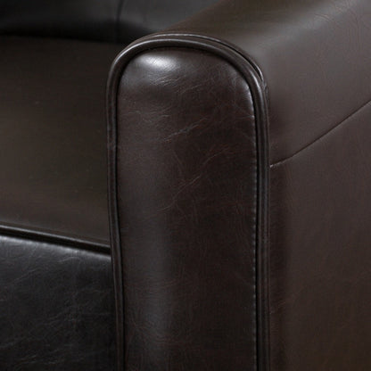 Fauteuil inclinable capitonné en cuir reconstitué Ethan par Christopher Knight Home