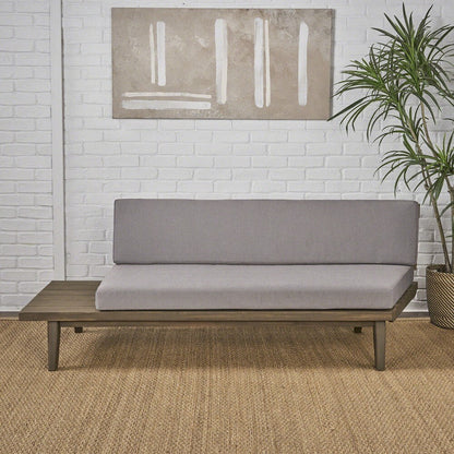 Canapé minimaliste en bois et tissu Eulah de Christopher Knight Home, côté gauche