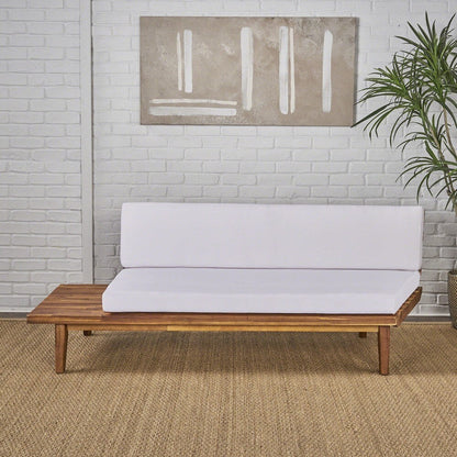 Canapé minimaliste en bois et tissu Eulah de Christopher Knight Home, côté gauche