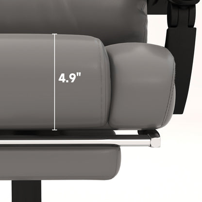 Fauteuil de bureau exécutif en cuir avec massage 6 points, hauteur réglable, dossier inclinable, repose-pieds et télécommande