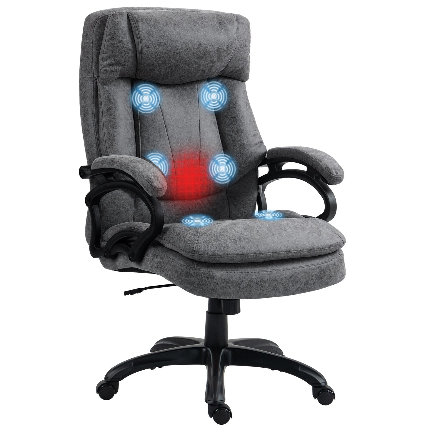 Fauteuil de bureau de massage exécutif à dossier réglable, fauteuil roulant avec chauffage lombaire et télécommande