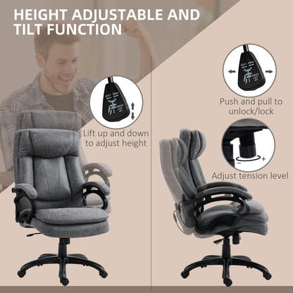 Fauteuil de bureau de massage exécutif à dossier réglable, fauteuil roulant avec chauffage lombaire et télécommande