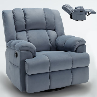 Fauteuil inclinable manuel extra-large avec base pivotante à 360° et mouvement de bascule, assemblage sans outil