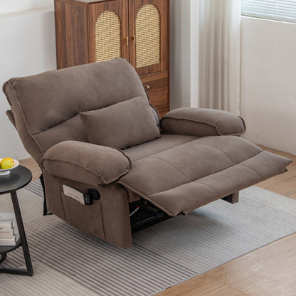 Fauteuil inclinable extra-large avec coussin de massage chauffant et revêtement en polaire moelleux