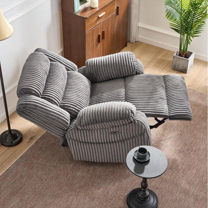 Fauteuil inclinable électrique chauffant extra-large rotatif à 270° avec port de chargement USB/Type-C