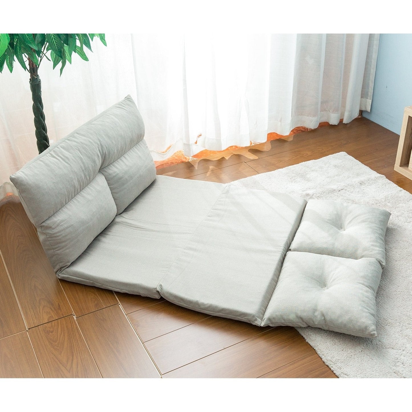 Canapé de sol pliant en tissu avec chaise longue