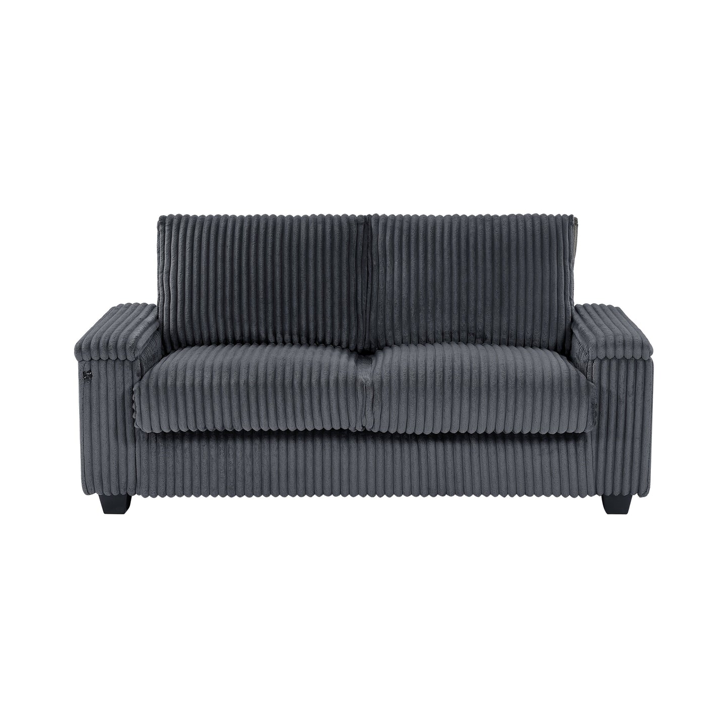 Canapé causeuse en tissu avec accoudoir de rangement et USB