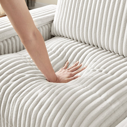 Canapé causeuse en tissu avec accoudoir de rangement et USB