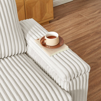 Canapé causeuse en tissu avec accoudoir de rangement et USB