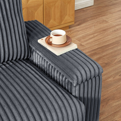 Canapé causeuse en tissu avec accoudoir de rangement et USB