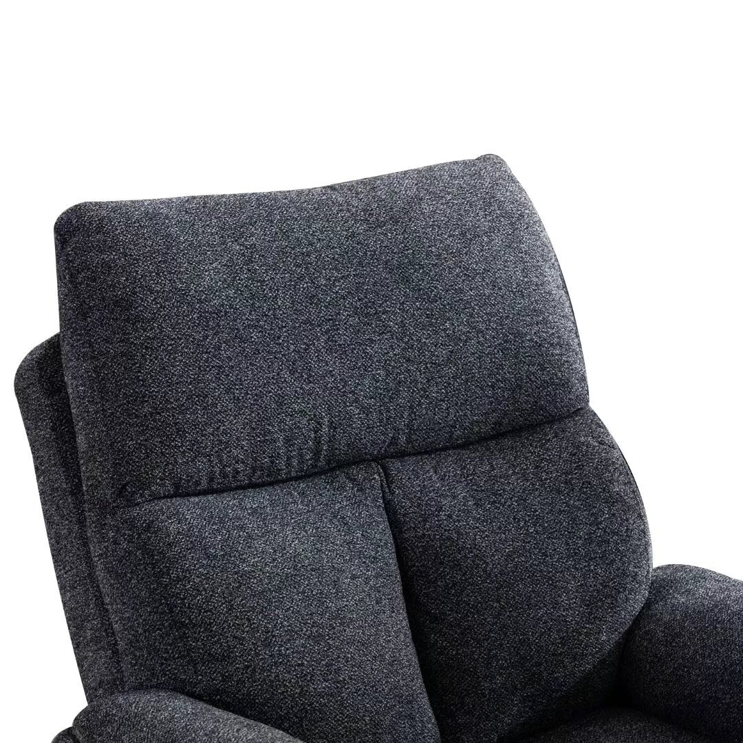 Fauteuil inclinable manuel pivotant et rembourré en tissu