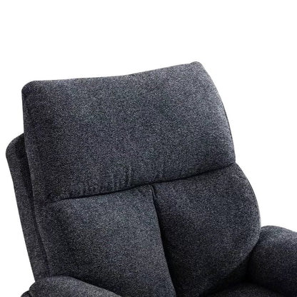 Fauteuil inclinable manuel pivotant et rembourré en tissu