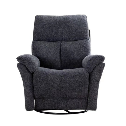 Fauteuil inclinable manuel pivotant et rembourré en tissu