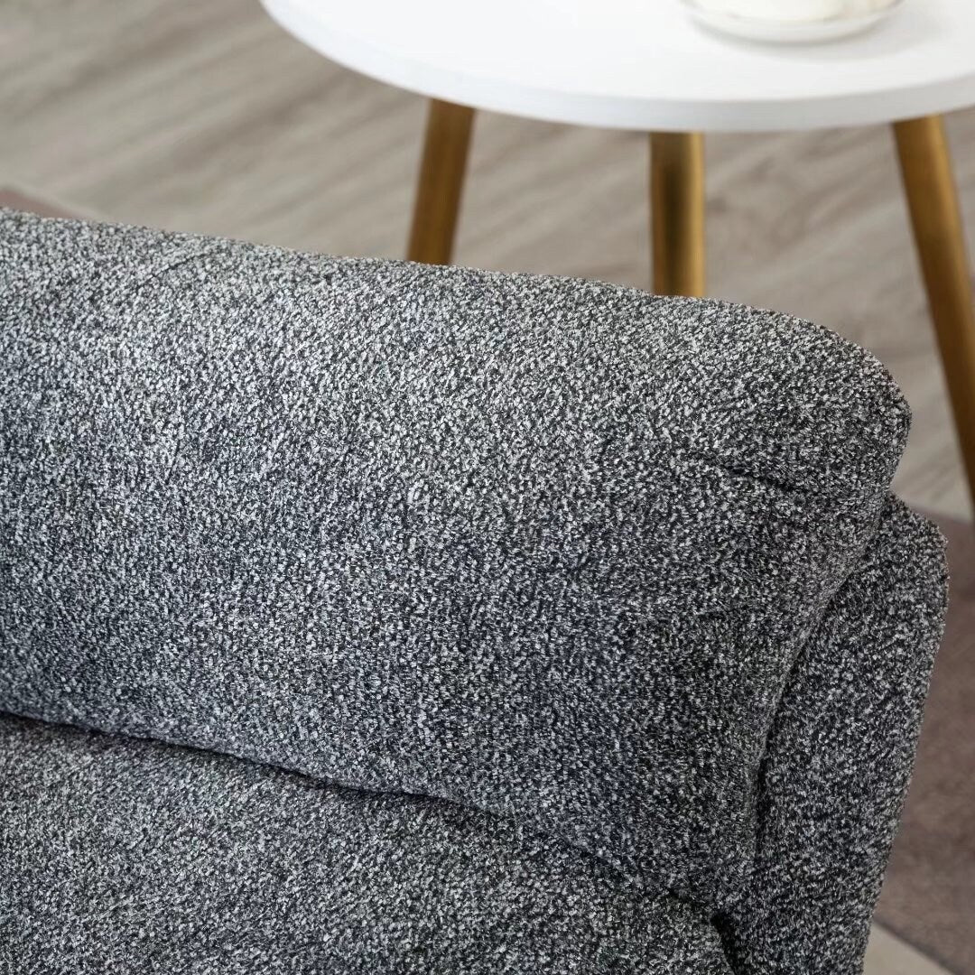 Fauteuil inclinable manuel pivotant et rembourré en tissu