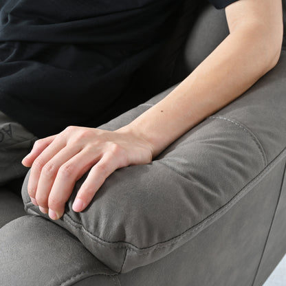 Fauteuil inclinable électrique en tissu pour personnes âgées, avec télécommande, coussin rembourré, poche latérale et cadre robuste.