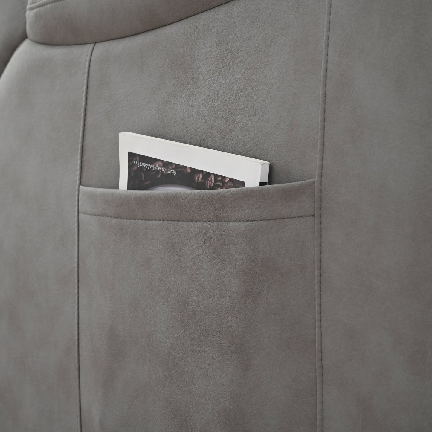 Fauteuil inclinable électrique en tissu avec télécommande, coussins rembourrés, poche de rangement latérale et cadre robuste et durable pour personnes âgées