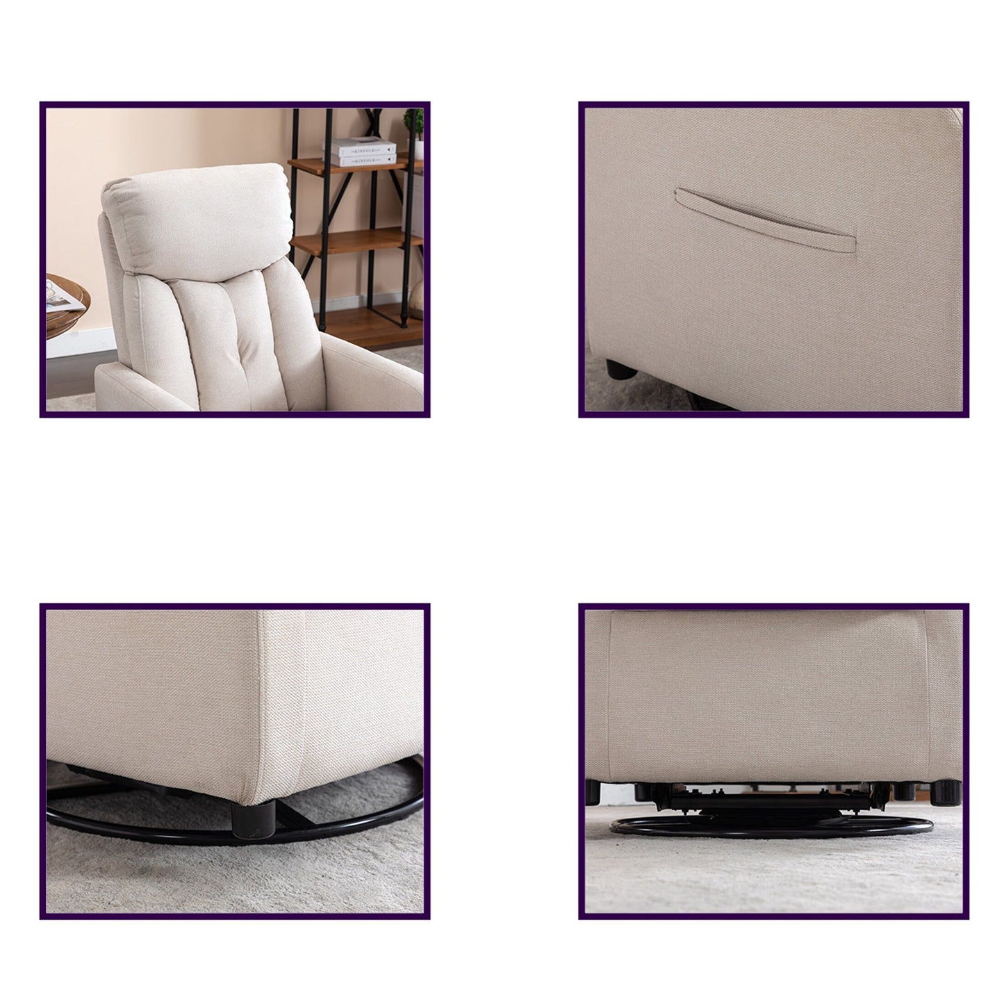 Fauteuil à bascule pivotant en tissu Gilder Chair