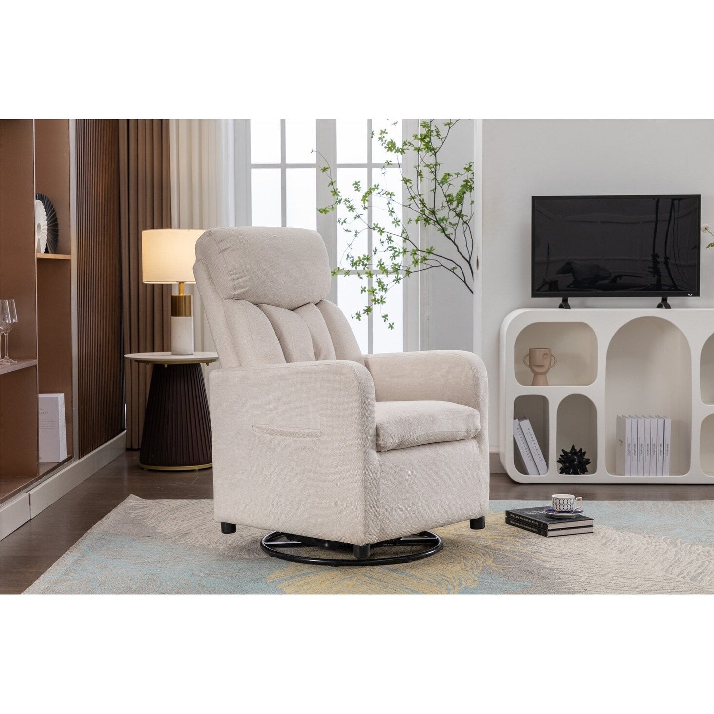 Fauteuil à bascule pivotant en tissu Gilder Chair