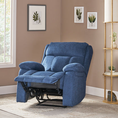 Fauteuil inclinable manuel de massage rembourré en tissu avec massage, chauffage lombaire et poches latérales